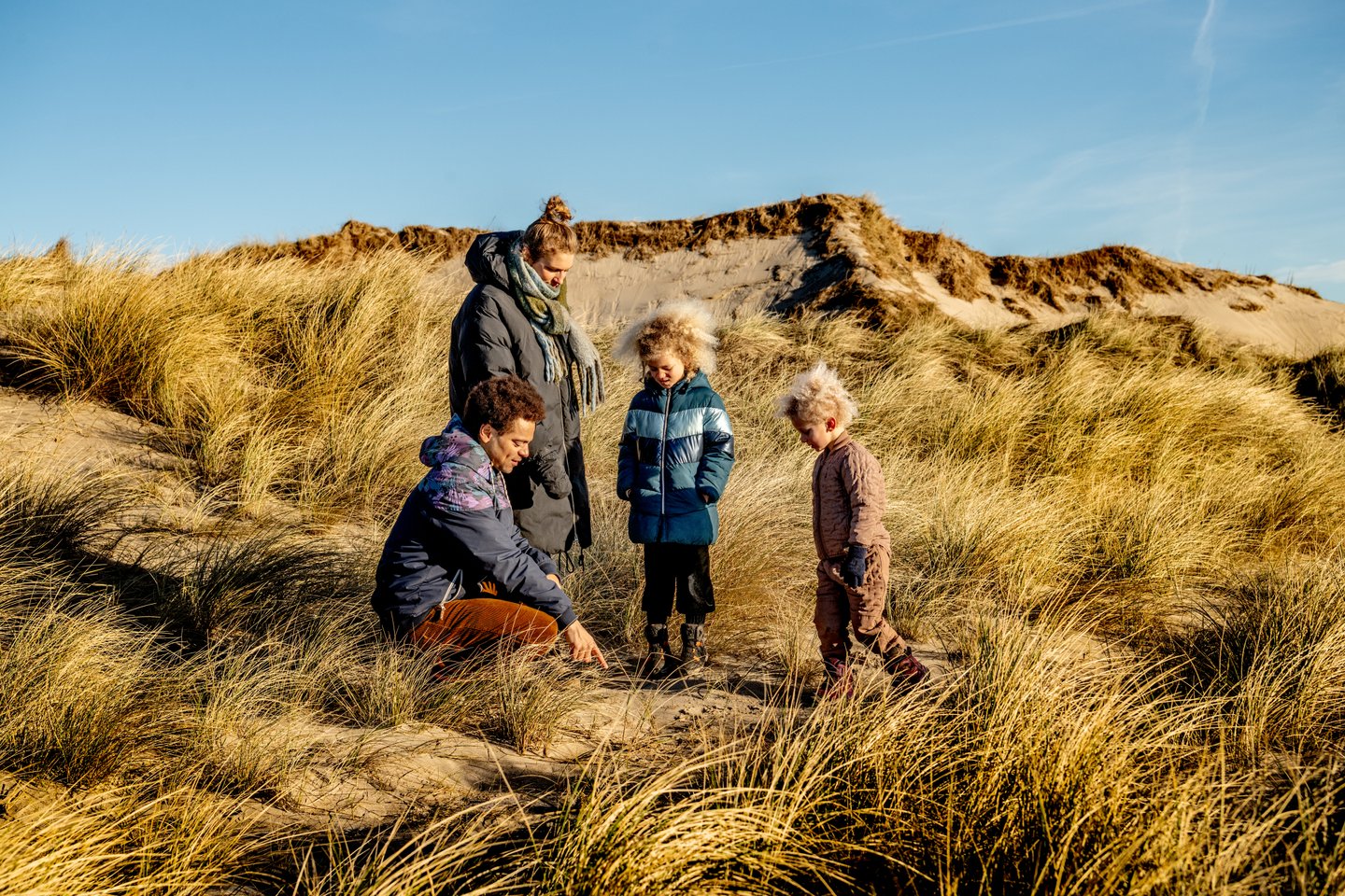 Familie i kltterne i Klitmøller