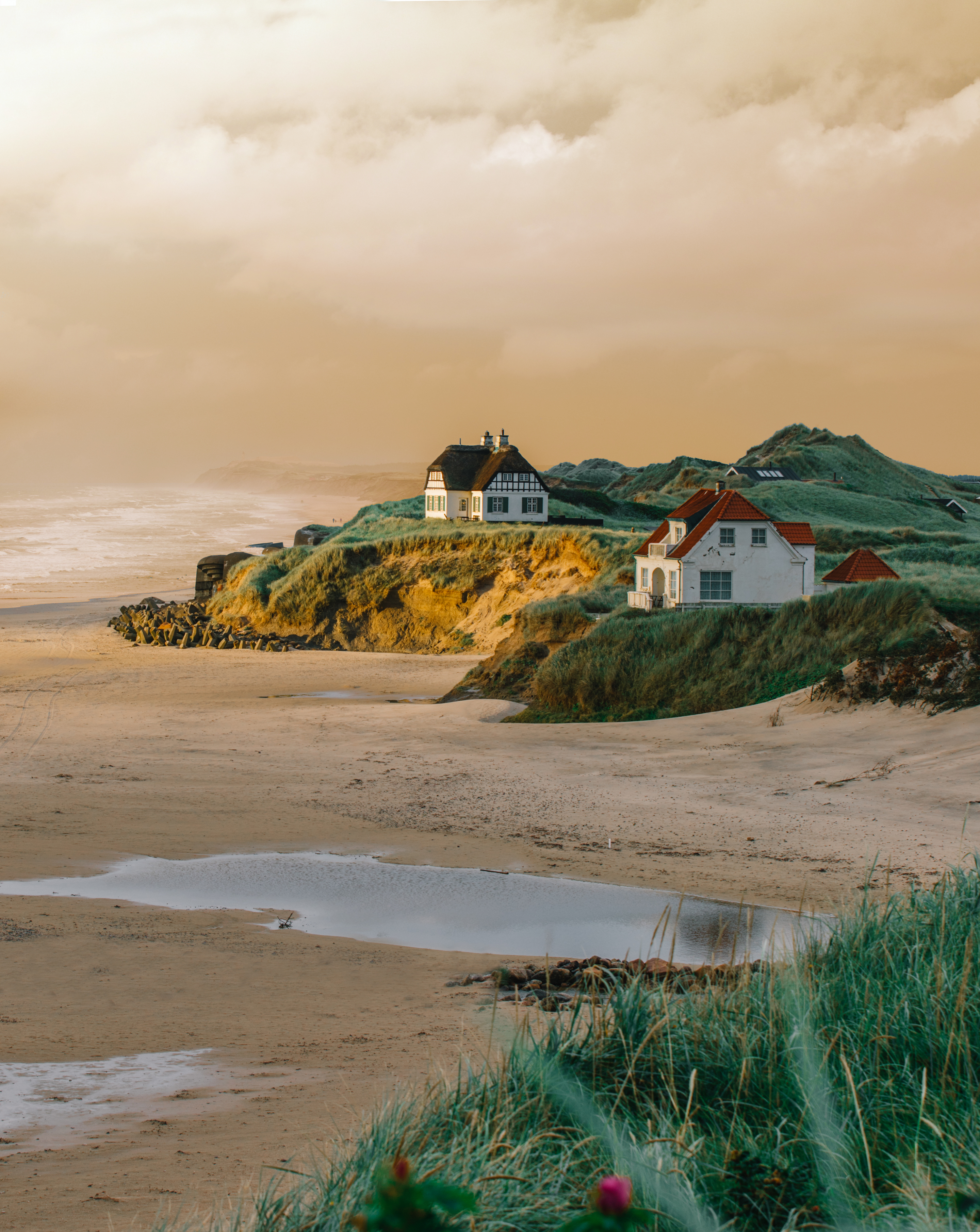 Houses by the beach at Loekken.